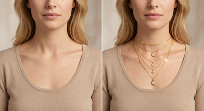 Collier Lune Double Doré